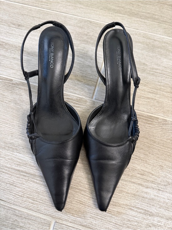 Tony Bianco Shoes - Tony Bianco Black Pointed Slingback Heels